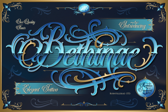 Bethinae: A Bold Script Font with Tattoo Style Flair