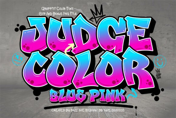 Judge Color Blue Pink: Bold Graffiti-Inspired Typeface