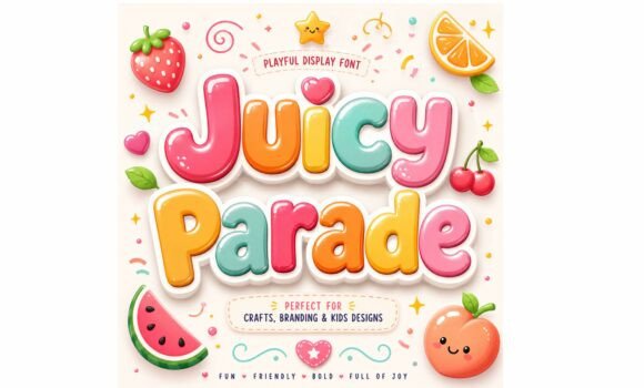 Juicy Parade: A Playful Display Font for Creative Designs