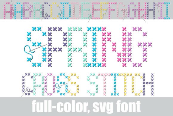Spring Cross Stitch: A Charming SVG Font for Handmade Designs