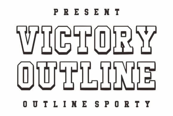 Victory Outline: Bold Athletic Typography for Dynamic Designs